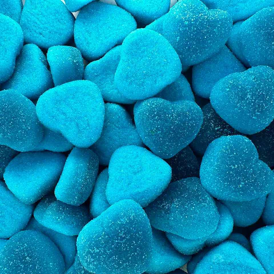 Filled Blue Raspberry Hearts