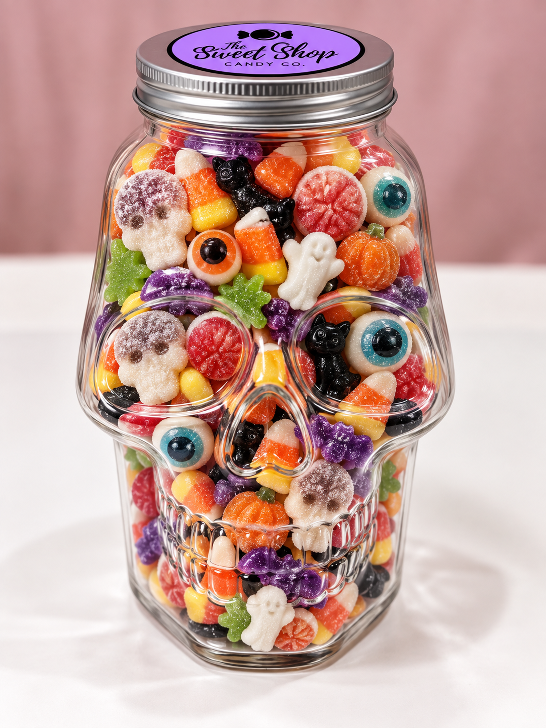 **Featured** Sweet Shop Curated, 1 LB Halloween Filled Skull!